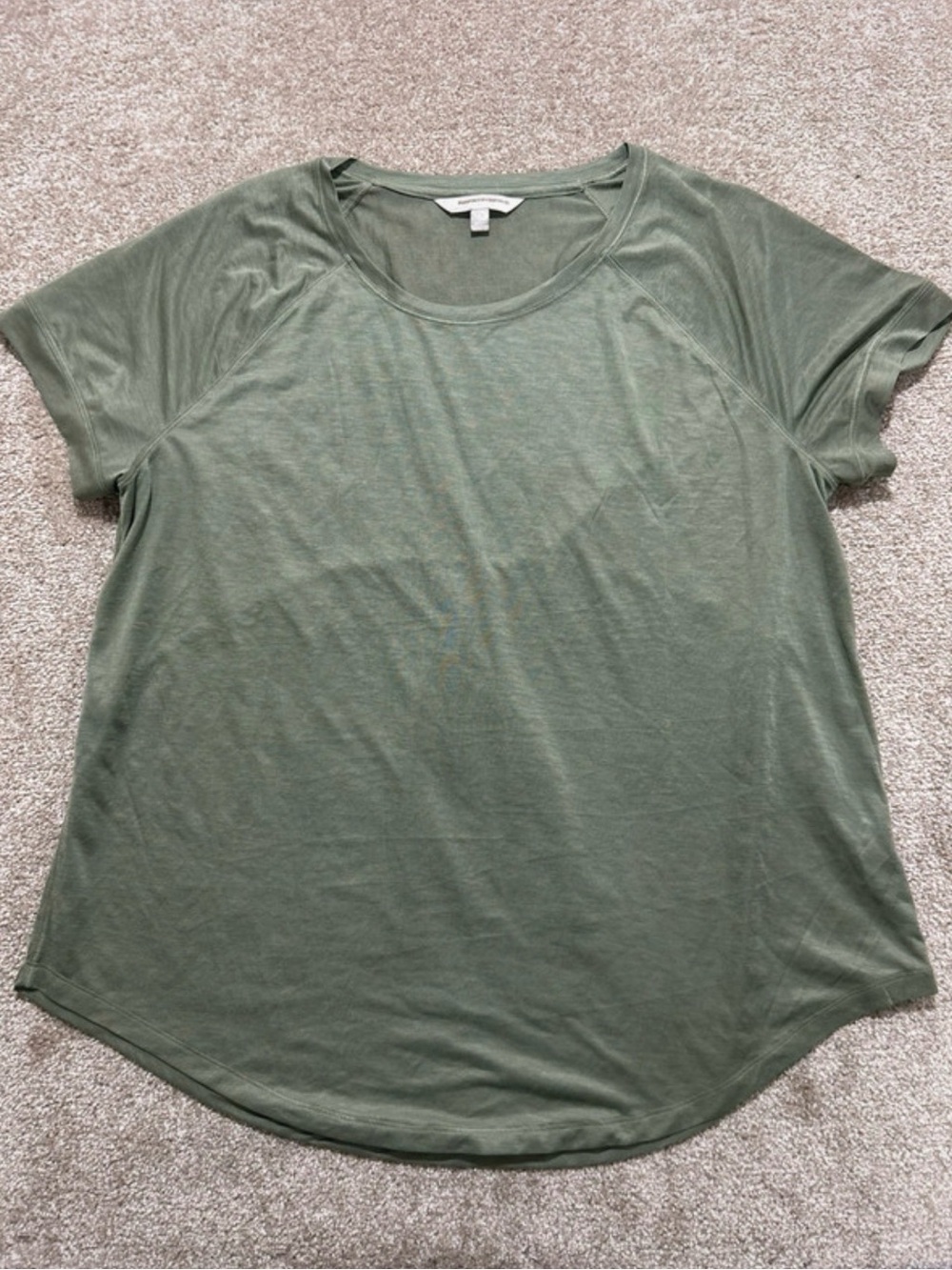 Athleta Olive Green Short Sleeve Crewneck Tee